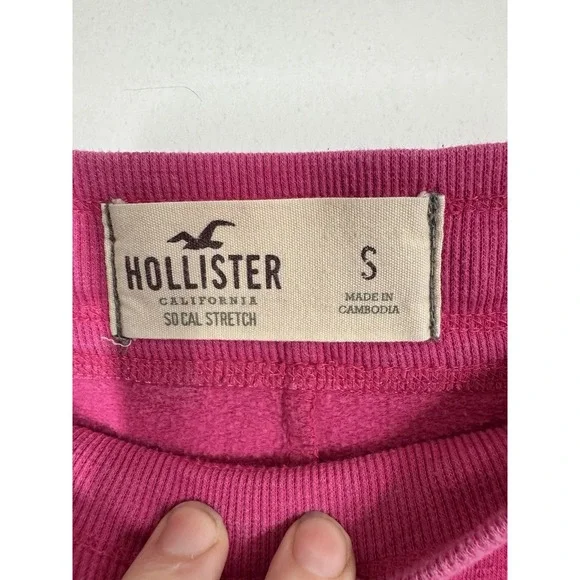 VTG Y2K Hollister Low Rise Straight Leg Sweatpants Womens S HCO Embroidered Pink - Picture 5 of 9
